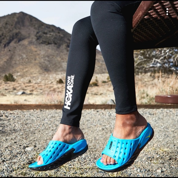 Hoka One One | Shoes | Hoka Men Ora Recovery Slide Sandals Black Process  Blue Size W95 | Poshmark